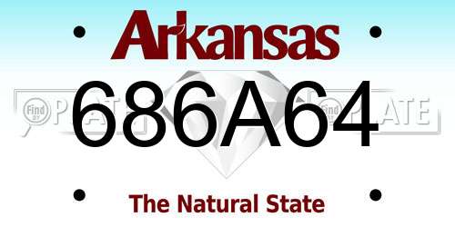 686A64 Arkansas License Plate