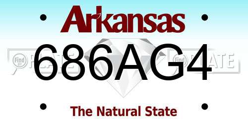 686AG4 Arkansas License Plate