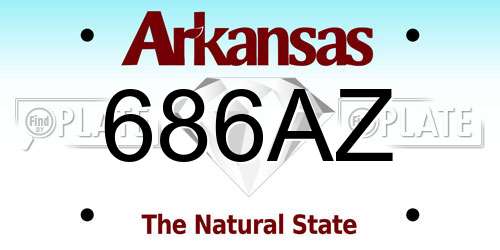 686AZ Arkansas License Plate