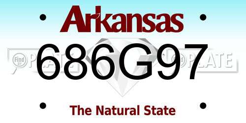 686G97 Arkansas License Plate