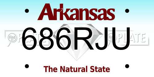 686RJU Arkansas License Plate