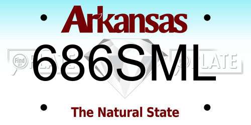 686SML Arkansas License Plate