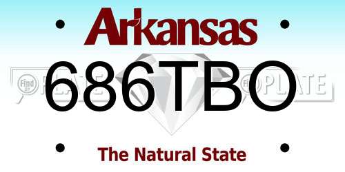 686TBO Arkansas License Plate