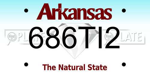 686TI2 Arkansas License Plate