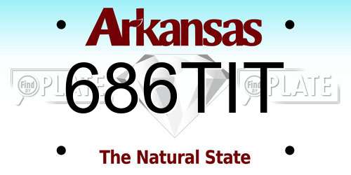 686TIT Arkansas License Plate