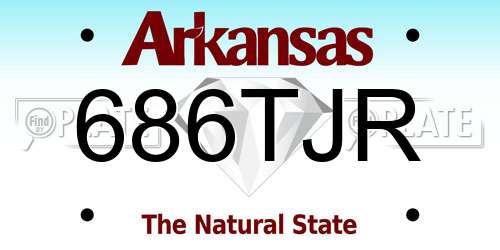 686TJR Arkansas License Plate
