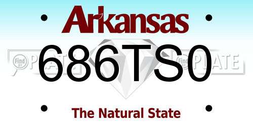 686TS0 Arkansas License Plate