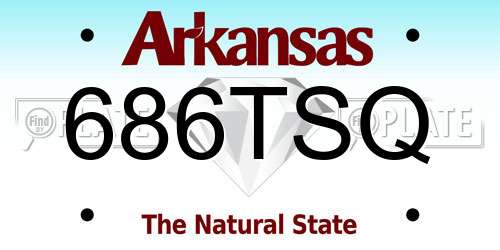 686TSQ Arkansas License Plate