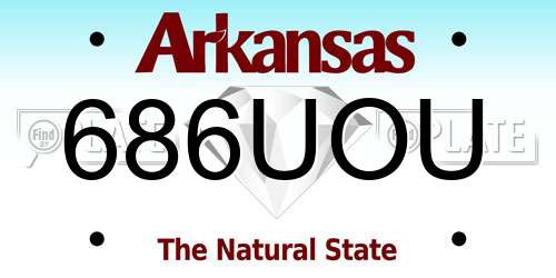 686UOU Arkansas License Plate