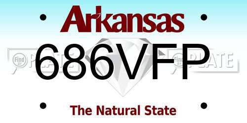 686VFP Arkansas License Plate