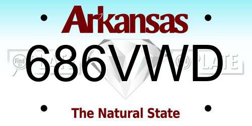 686VWD Arkansas License Plate
