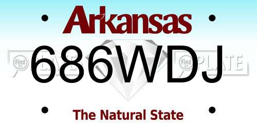 686WDJ Arkansas License Plate