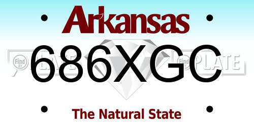 686XGC Arkansas License Plate