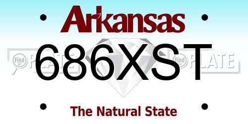 686XST Arkansas License Plate