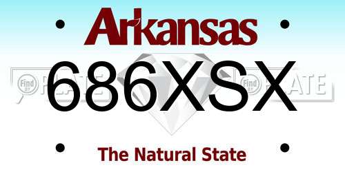 686XSX Arkansas License Plate