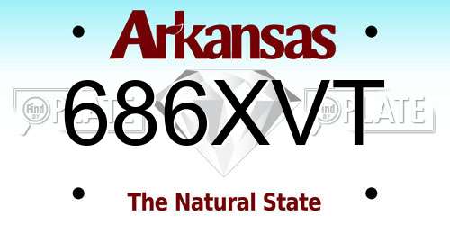 686XVT Arkansas License Plate