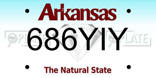 686YIY Arkansas License Plate