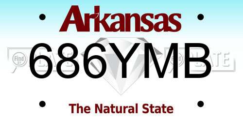 686YMB Arkansas License Plate