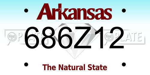 686Z12 Arkansas License Plate
