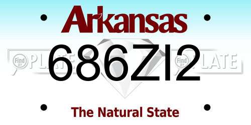 686ZI2 Arkansas License Plate