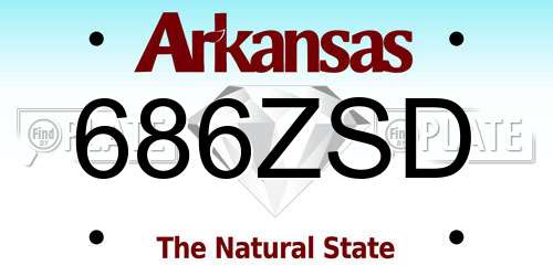 686ZSD Arkansas License Plate