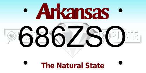 686ZSO Arkansas License Plate