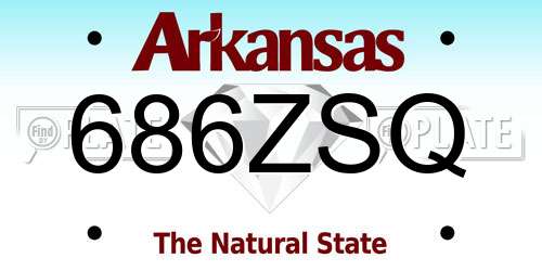 686ZSQ Arkansas License Plate