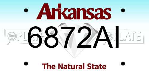 6872AI Arkansas License Plate