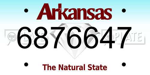 6876647 Arkansas License Plate