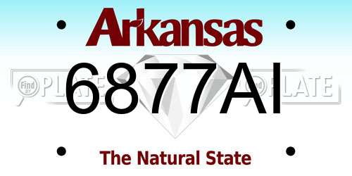 6877AI Arkansas License Plate