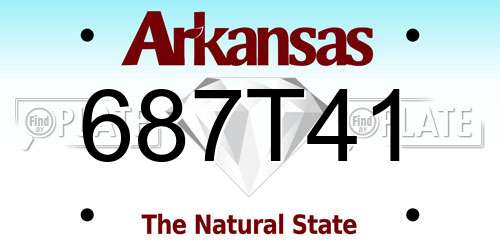 687T41 Arkansas License Plate