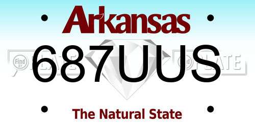 687UUS Arkansas License Plate