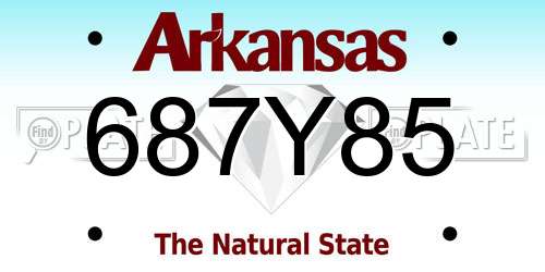 687Y85 Arkansas License Plate