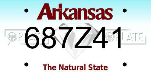 687Z41 Arkansas License Plate