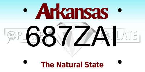 687ZAI Arkansas License Plate