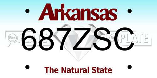 687ZSC Arkansas License Plate