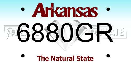 6880GR Arkansas License Plate