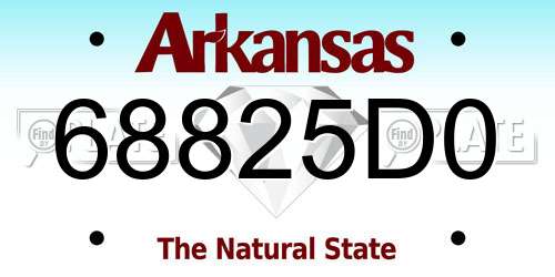 68825D0 Arkansas License Plate