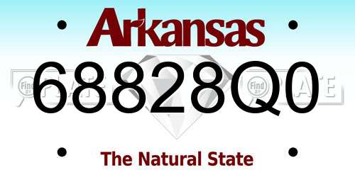 68828Q0 Arkansas License Plate