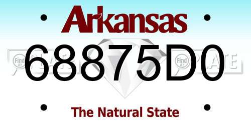 68875D0 Arkansas License Plate