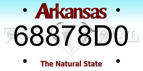 68878D0 Arkansas License Plate
