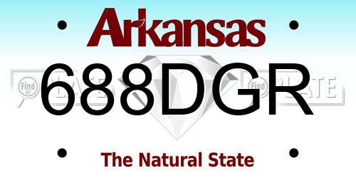 688DGR Arkansas License Plate