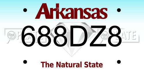 688DZ8 Arkansas License Plate