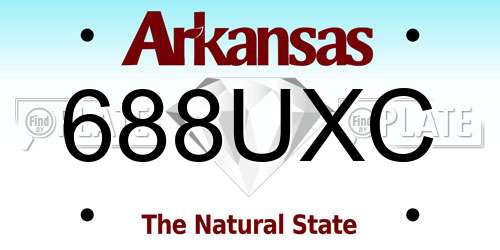 688UXC Arkansas License Plate