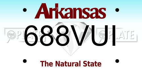 688VUI Arkansas License Plate