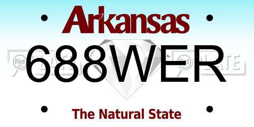688WER Arkansas License Plate
