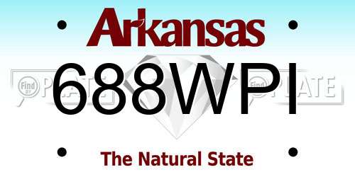 688WPI Arkansas License Plate