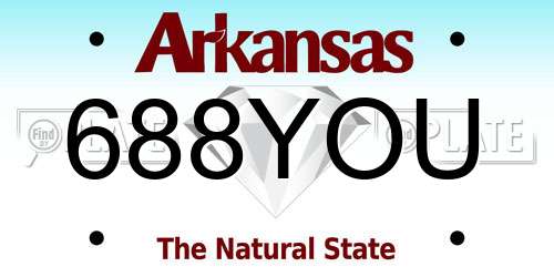 688YOU Arkansas License Plate