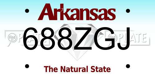 688ZGJ Arkansas License Plate