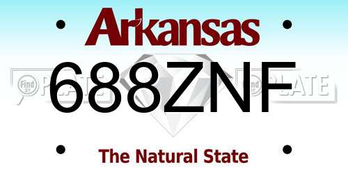 688ZNF Arkansas License Plate